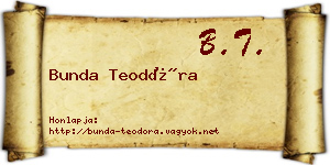 Bunda Teodóra névjegykártya